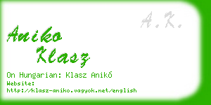aniko klasz business card