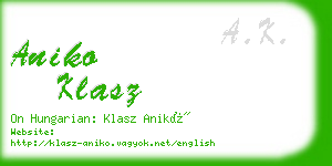 aniko klasz business card